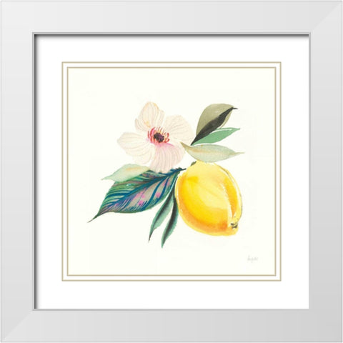 Citrus Summer III White Modern Wood Framed Art Print with Double Matting by Rice, Kristy