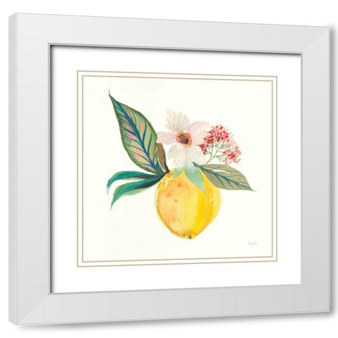Citrus Summer IV White Modern Wood Framed Art Print with Double Matting by Rice, Kristy