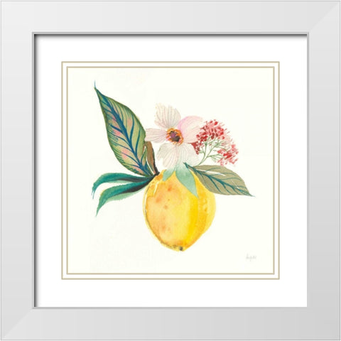 Citrus Summer IV White Modern Wood Framed Art Print with Double Matting by Rice, Kristy