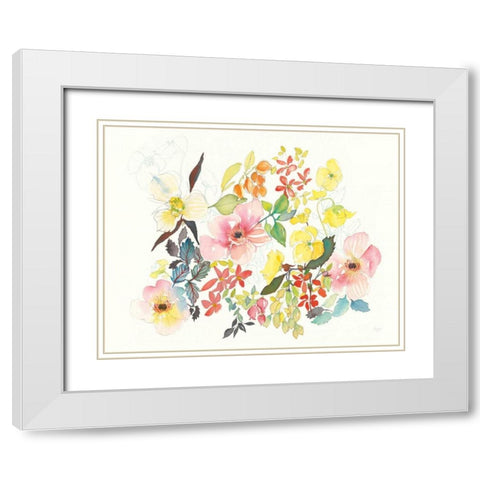 Citrus Summer V White Modern Wood Framed Art Print with Double Matting by Rice, Kristy