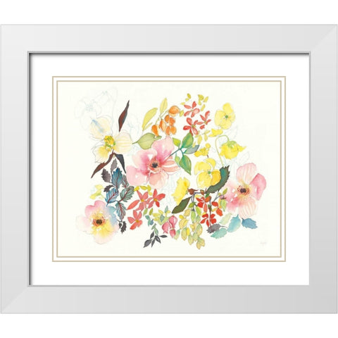 Citrus Summer V White Modern Wood Framed Art Print with Double Matting by Rice, Kristy