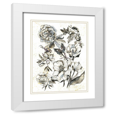 Elegance I White Modern Wood Framed Art Print with Double Matting by Rice, Kristy