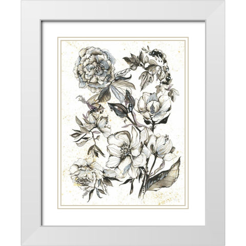 Elegance I White Modern Wood Framed Art Print with Double Matting by Rice, Kristy