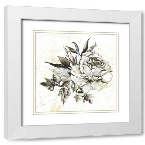 Elegance II White Modern Wood Framed Art Print with Double Matting by Rice, Kristy