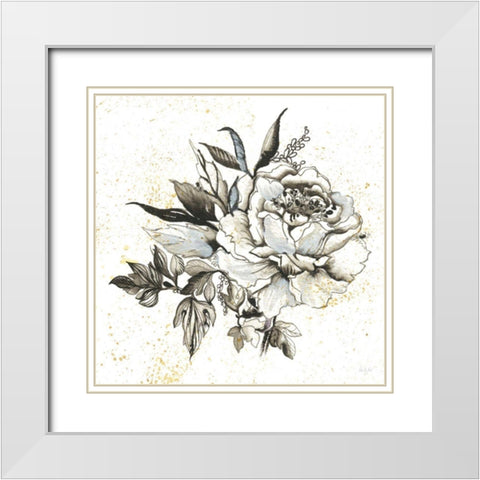 Elegance II White Modern Wood Framed Art Print with Double Matting by Rice, Kristy