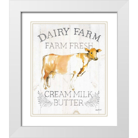 Dairy Farm wood White Modern Wood Framed Art Print with Double Matting by Tillmon, Avery