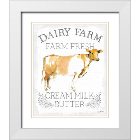 Dairy Farm enamel White Modern Wood Framed Art Print with Double Matting by Tillmon, Avery