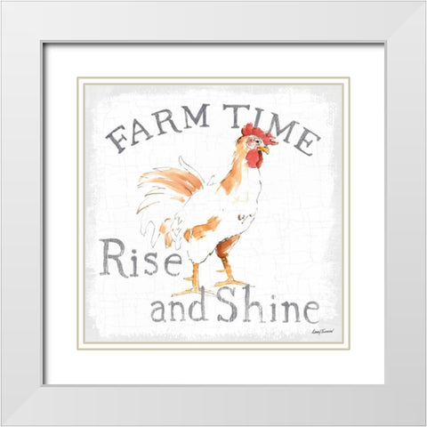 Farm Time enamel White Modern Wood Framed Art Print with Double Matting by Tillmon, Avery