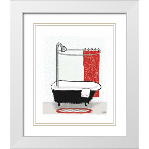 Bold Bath I White Modern Wood Framed Art Print with Double Matting by Averinos, Melissa
