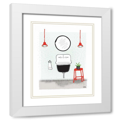 Bold Bath II White Modern Wood Framed Art Print with Double Matting by Averinos, Melissa
