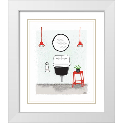Bold Bath II White Modern Wood Framed Art Print with Double Matting by Averinos, Melissa