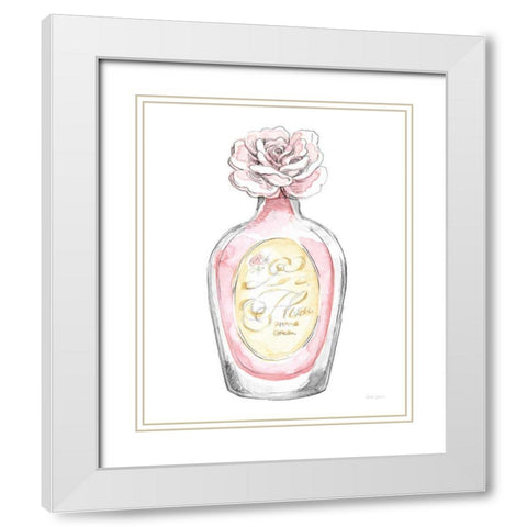 Glamour Pup Perfume I White Modern Wood Framed Art Print with Double Matting by Grove, Beth
