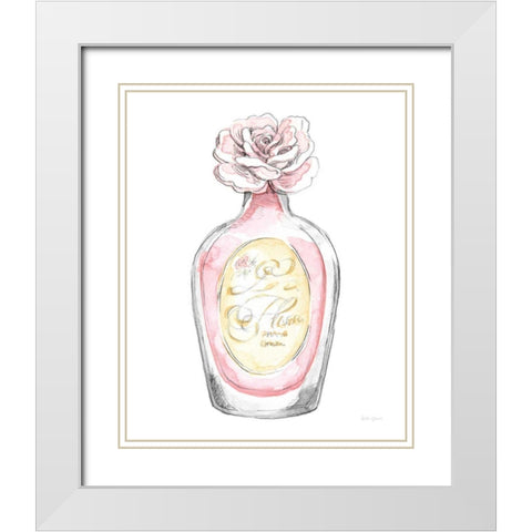 Glamour Pup Perfume I White Modern Wood Framed Art Print with Double Matting by Grove, Beth
