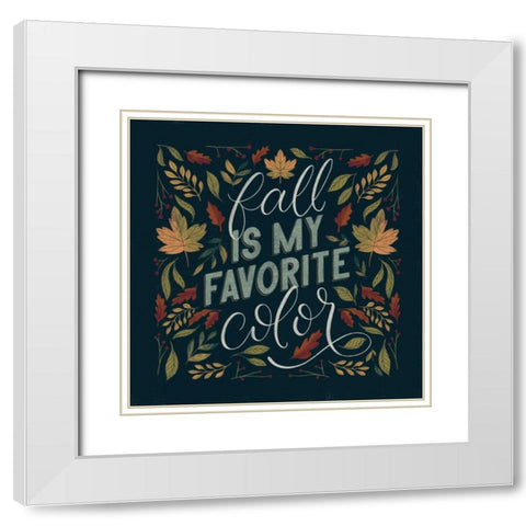 Autumn Sayings I White Modern Wood Framed Art Print with Double Matting by Thorns, Becky