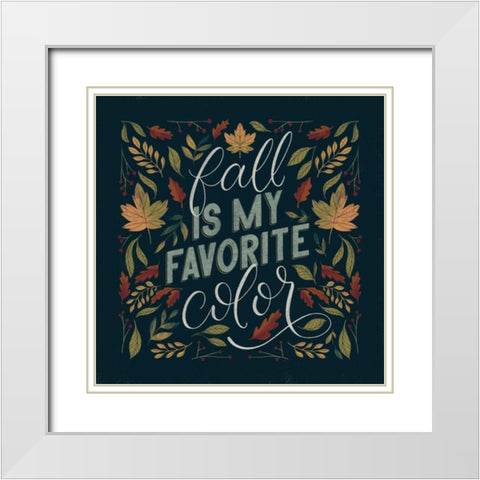 Autumn Sayings I White Modern Wood Framed Art Print with Double Matting by Thorns, Becky