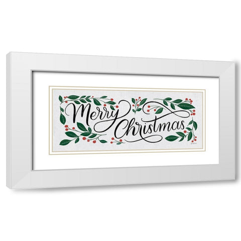 Christmas Sayings I Crop White Modern Wood Framed Art Print with Double Matting by Thorns, Becky