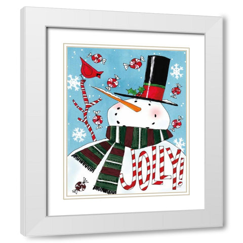 Holiday Joy III Blue Crop White Modern Wood Framed Art Print with Double Matting by Tavoletti, Anne