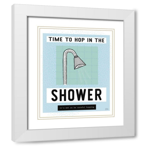 Shower Hopping White Modern Wood Framed Art Print with Double Matting by Averinos, Melissa