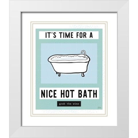 Hot Bath White Modern Wood Framed Art Print with Double Matting by Averinos, Melissa