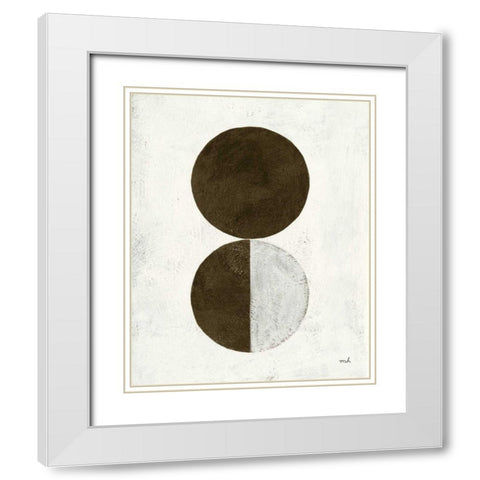 Orbs IV White Modern Wood Framed Art Print with Double Matting by Hershey, Moira