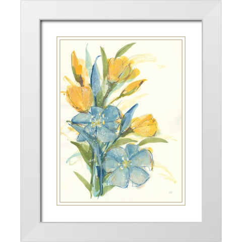Sunshine Bouquet II White Modern Wood Framed Art Print with Double Matting by Paschke, Chris
