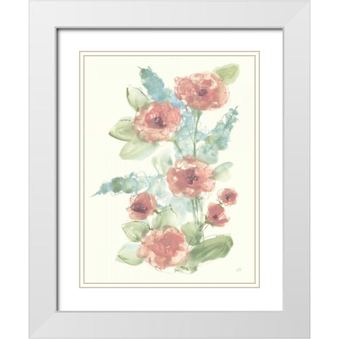 Camellia Bouquet I White Modern Wood Framed Art Print with Double Matting by Paschke, Chris