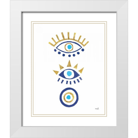 Evil Eye I White Modern Wood Framed Art Print with Double Matting by Hershey, Moira
