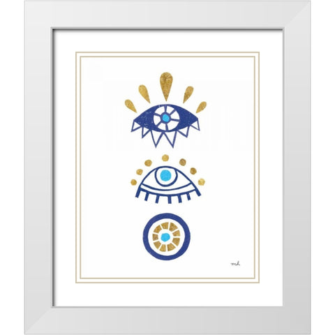Evil Eye II White Modern Wood Framed Art Print with Double Matting by Hershey, Moira