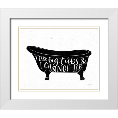 Bathroom Puns I Black White Modern Wood Framed Art Print with Double Matting by Thorns, Becky