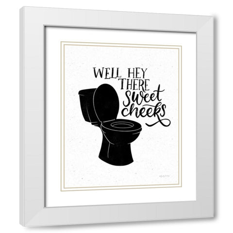 Bathroom Puns III Black White Modern Wood Framed Art Print with Double Matting by Thorns, Becky