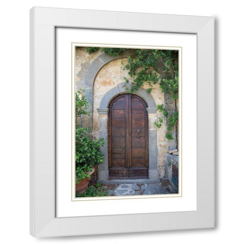 Venice Doorway White Modern Wood Framed Art Print with Double Matting by Aledanda