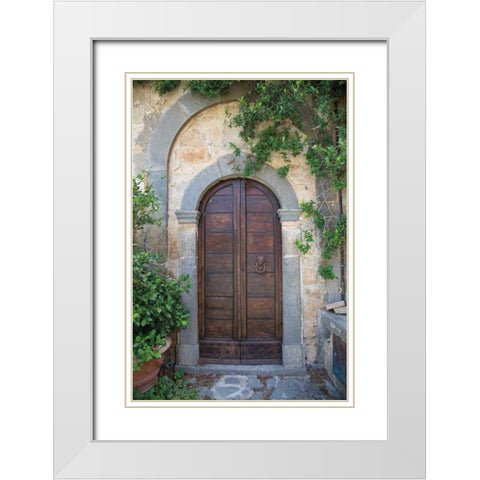 Venice Doorway White Modern Wood Framed Art Print with Double Matting by Aledanda