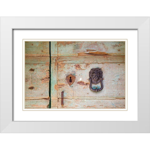Please Knock White Modern Wood Framed Art Print with Double Matting by Aledanda