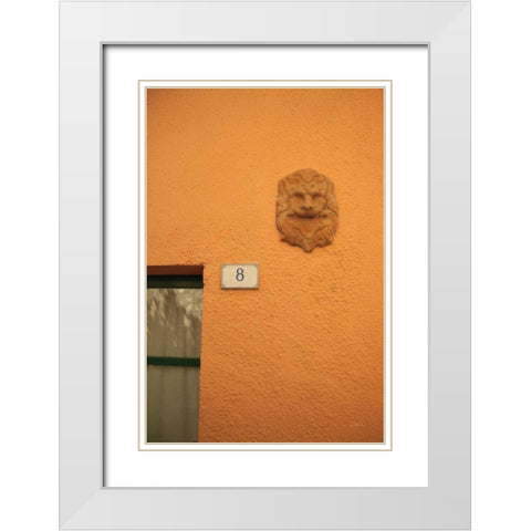 No. 8 White Modern Wood Framed Art Print with Double Matting by Aledanda