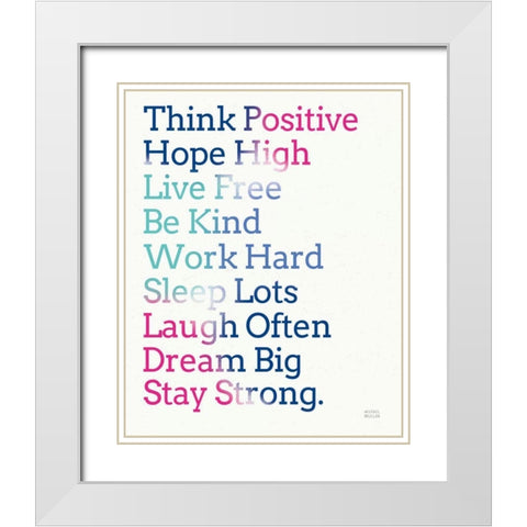 Key to Happiness I Hot Pink White Modern Wood Framed Art Print with Double Matting by Mullan, Michael