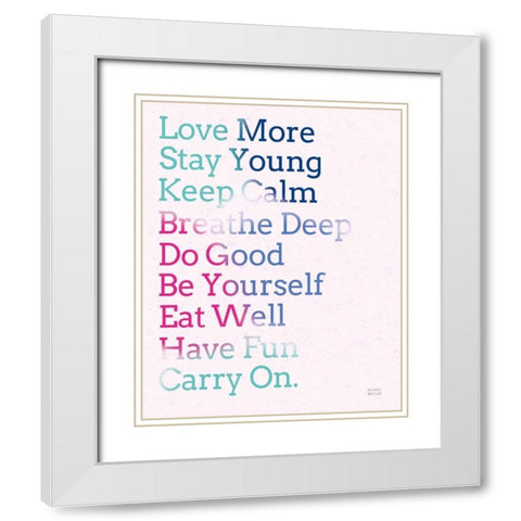 Key to Happiness II Hot Pink White Modern Wood Framed Art Print with Double Matting by Mullan, Michael