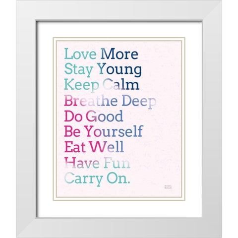 Key to Happiness II Hot Pink White Modern Wood Framed Art Print with Double Matting by Mullan, Michael