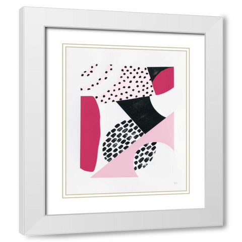 Luminous Tumble II Pink White Modern Wood Framed Art Print with Double Matting by Marshall, Laura