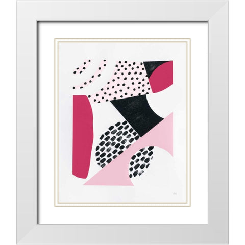 Luminous Tumble II Pink White Modern Wood Framed Art Print with Double Matting by Marshall, Laura