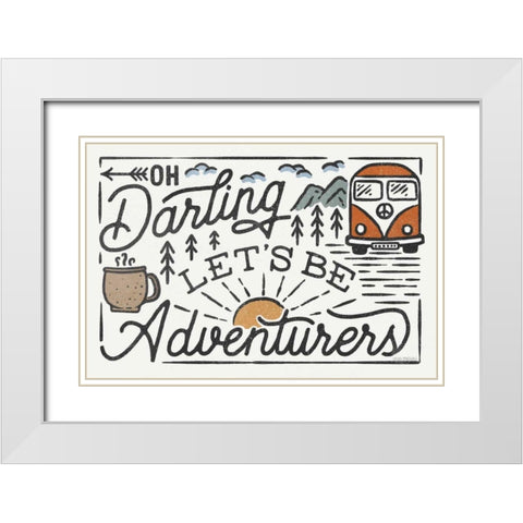Adventurous I White Modern Wood Framed Art Print with Double Matting by Marshall, Laura