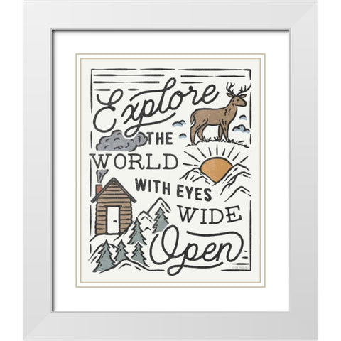 Adventurous IV White Modern Wood Framed Art Print with Double Matting by Marshall, Laura