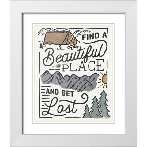 Adventurous V White Modern Wood Framed Art Print with Double Matting by Marshall, Laura