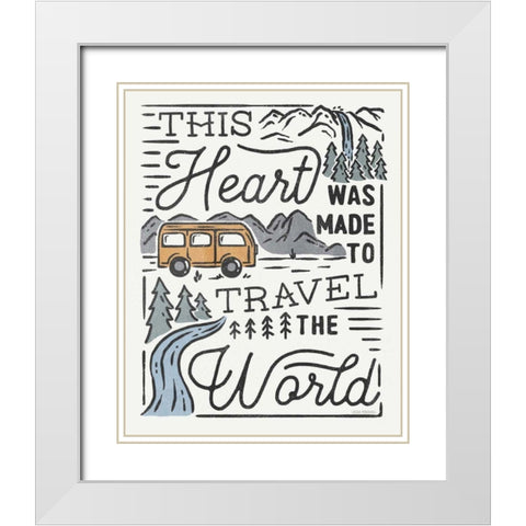 Adventurous VI White Modern Wood Framed Art Print with Double Matting by Marshall, Laura