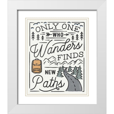 Adventurous VII White Modern Wood Framed Art Print with Double Matting by Marshall, Laura