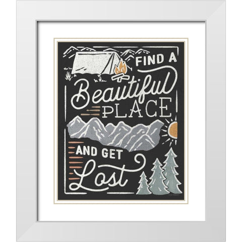 Adventurous V Black White Modern Wood Framed Art Print with Double Matting by Marshall, Laura