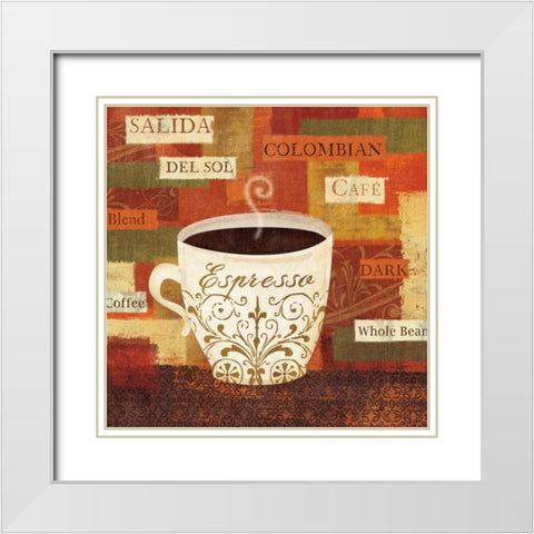 World Flavor IV White Modern Wood Framed Art Print with Double Matting by Charron, Veronique