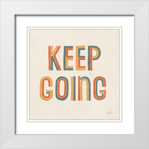 Retro Words II White Modern Wood Framed Art Print with Double Matting by Marshall, Laura