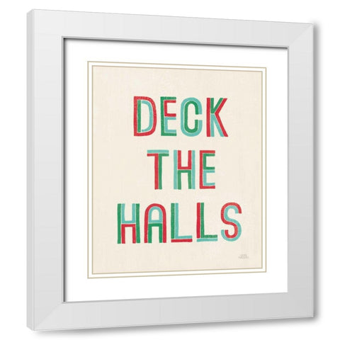Christmas Sentiments II White Modern Wood Framed Art Print with Double Matting by Marshall, Laura