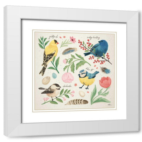 Bird Study II White Modern Wood Framed Art Print with Double Matting by Penner, Janelle