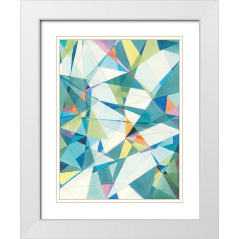 Prism I White Modern Wood Framed Art Print with Double Matting by Nai, Danhui